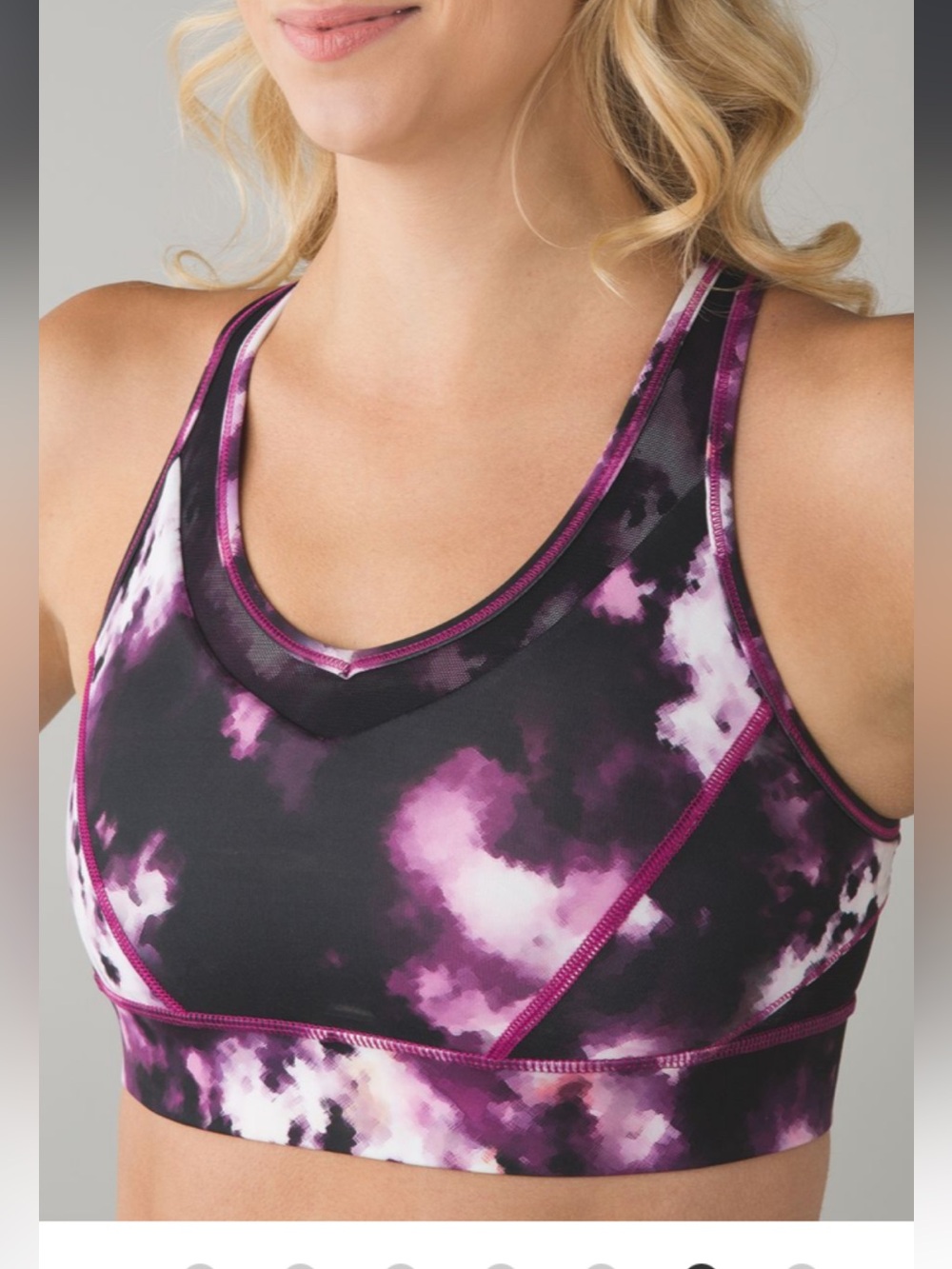 lululemon athletica Purple Pink Print Strappy Sports Bra
